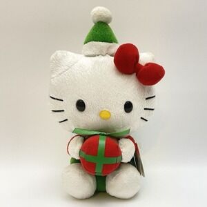 NEW 2011 Ty Beanie Baby Hello Kitty Christmas Present‎ Stuffed Plush Sanrio Tags